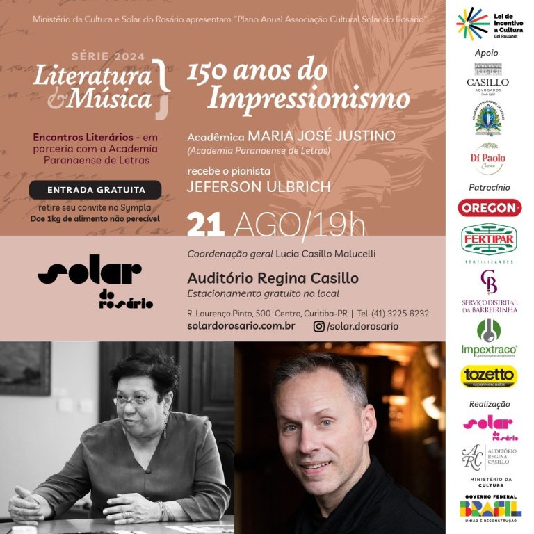 Acadêmica Maria José Justino e pianista Jeferson Ulbrich homenageiam os 150 anos do impressionismo