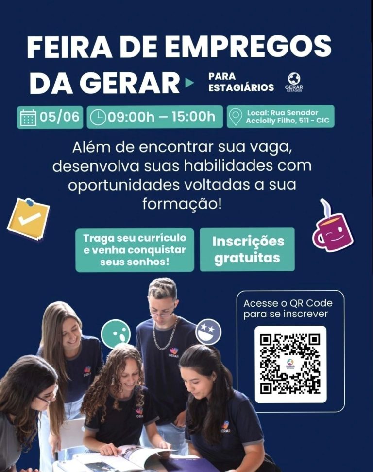 Feira de empregos da Gerar para estagiários: Oportunidades para o primeiro passo na carreira 