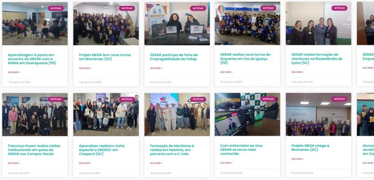 GERAR conquista a marca de 800 matérias publicadas em seu site oficial