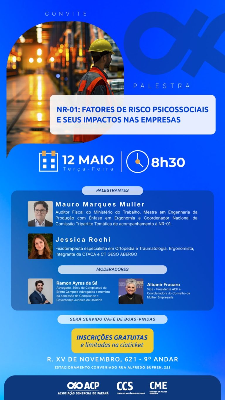 NR1 é tema de palestra no Conselho da Mulher Empresária da ACP